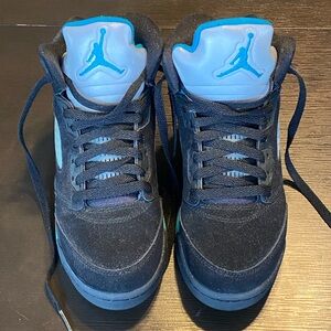 Air Jordan 5 Retro Black and Aqua Size 6.5